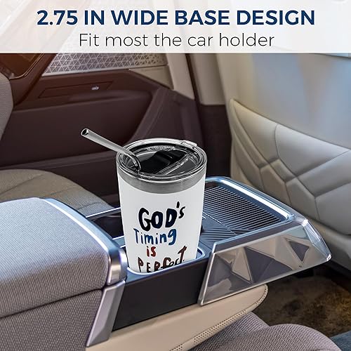 Miniatura 5 de Vaso de café de viaje de 20 onzas con tapa deslizante y pajilla, taza de café de acero inoxidable a prueba de derrames, acero inoxidable aislado,