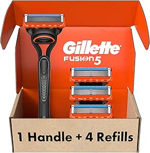 Gillette Fusion5 Men's Razor Handle & Blade Refills, 4 Count