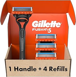 Gillette Fusion5 Men's Razor Handle & Blade Refills, 4 Count