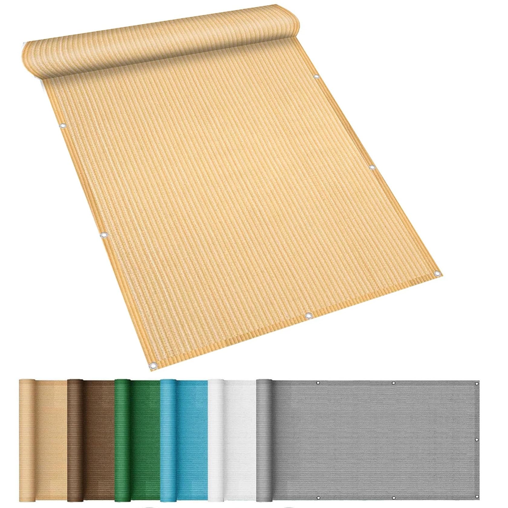Toile ombrage tissu avec oeillets 3.8 x 4 m haute densité jaune sable