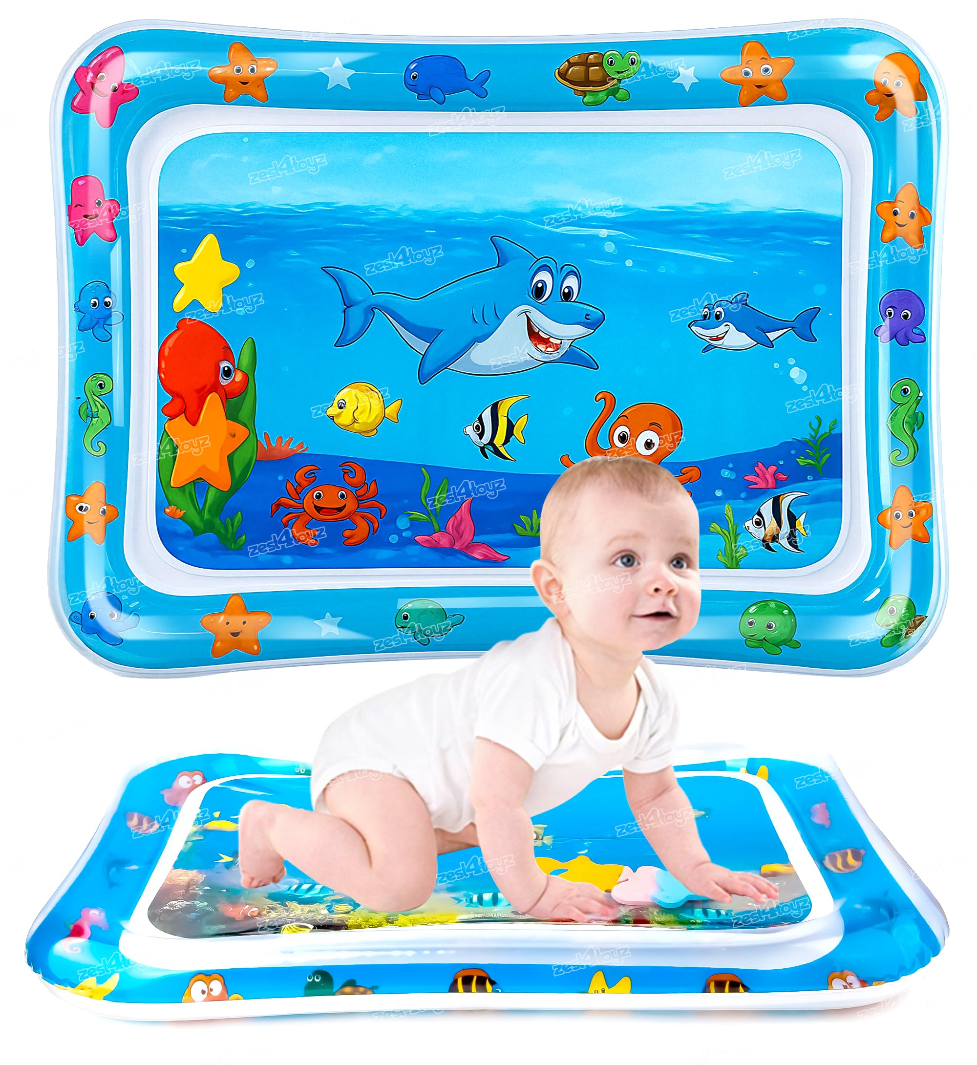 Zest 4 Toyz Tummy Time Water Mat for Baby to Play | Water Play Mat for Babies 0 to 12 Months | Water Bed for Babies | New Born Baby Gifts | Toys | Playmat for Kids 0-3 Years