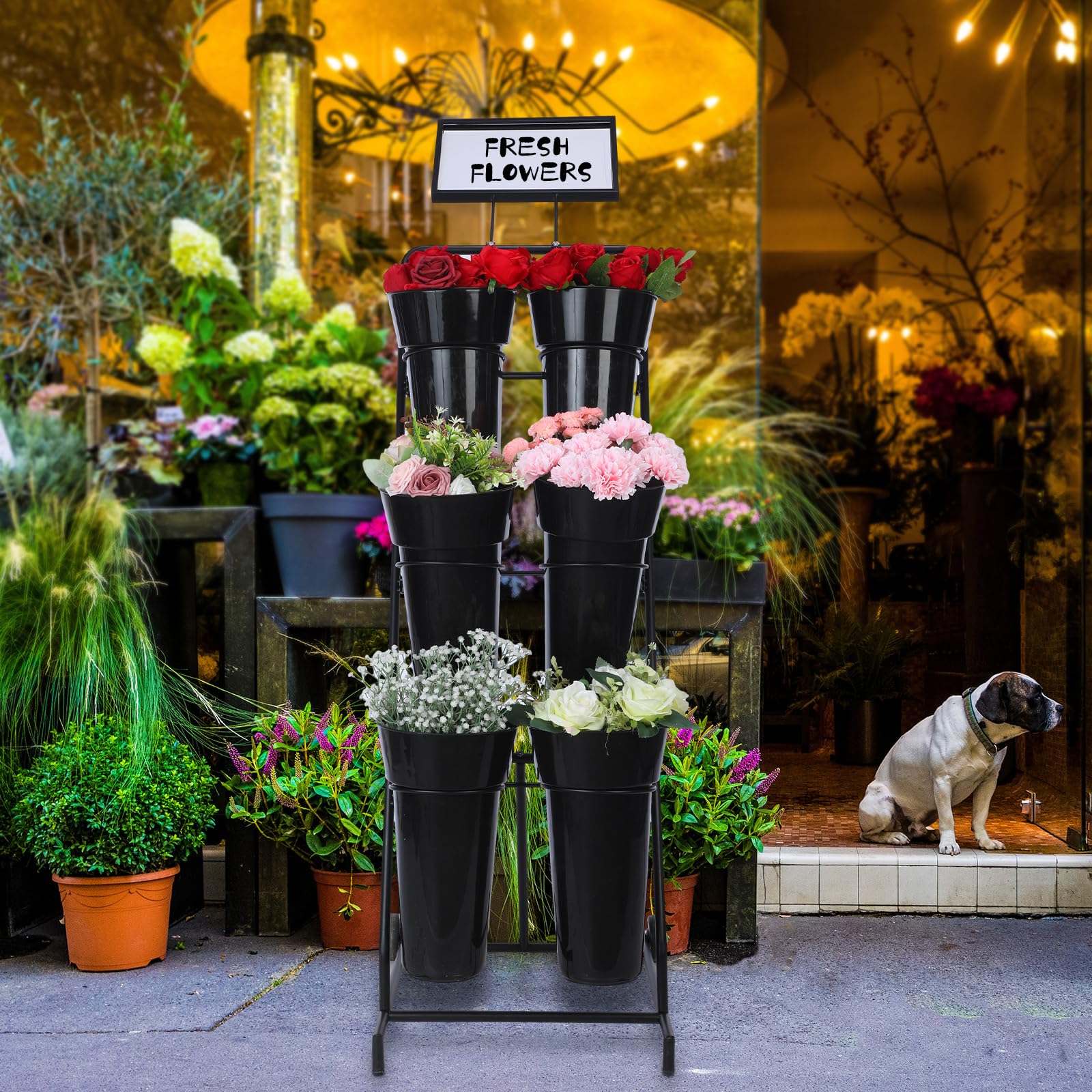 フラワー・ガーデニング thtrjrtj Amazon.com : DoubleFill Flower Display Stand with 6 Plastic