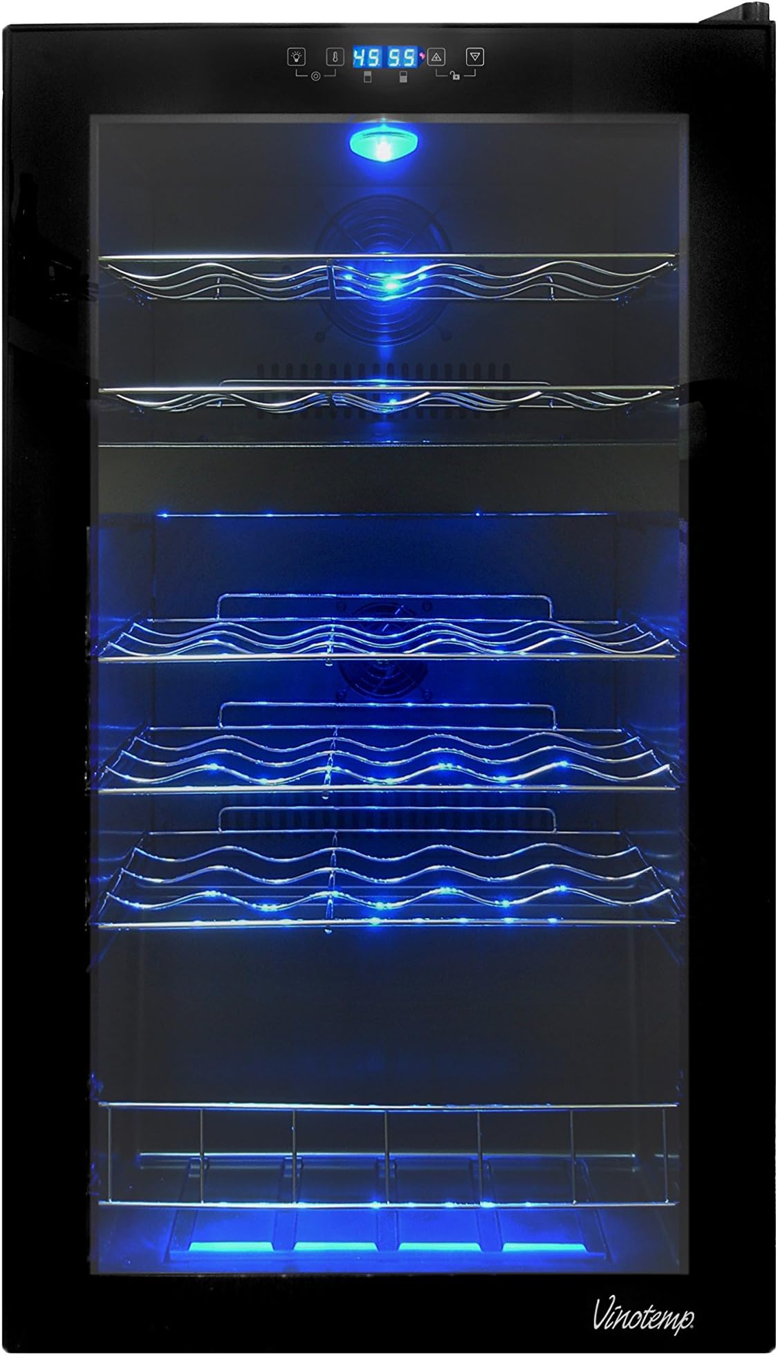 Vinotemp 29-Bottle Dual Zone Touch Screen Wine Cooler, Black