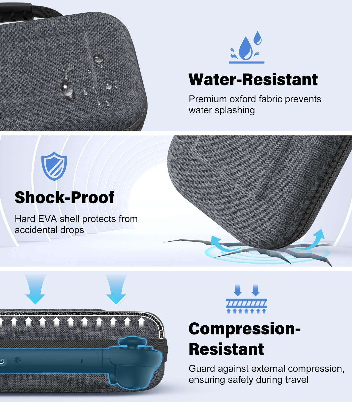 MoKo Étui pour Nintendo Switch 2 (2025), Housse Rigide de Protection Grande Capacité avec 10 Cartouches de Jeux, Pochette de Transport Boîtier pour Switch 2 2025 et Accessoires, Gris Texturé