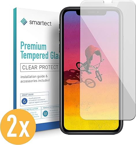 smartect Pellicola Vetro Temperato per iPhone Pezzi  Pellicola Protettiva con durezza Salvaschermo Anti-Impronte Anti-Bolle
