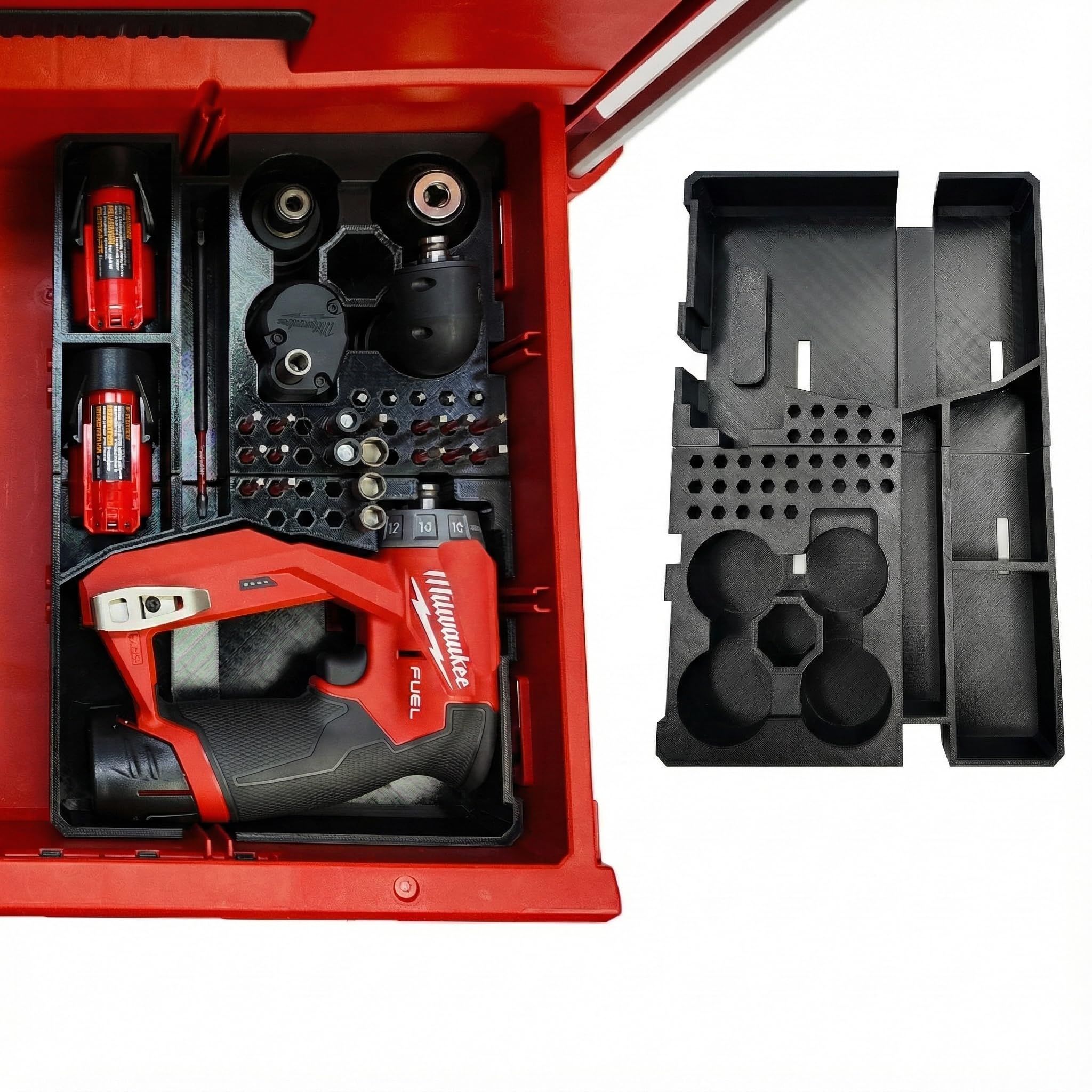 Organisateur pour perceuse d'installation M12 et organiseur Milwaukee Packout