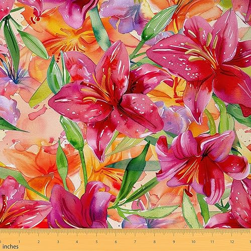 Miniatura 13 de The Yard - Tela de flores de acuarela de The Yard, tela de tapicería de plantas florales de jardín vintage para sillas sofá, tela impermeable