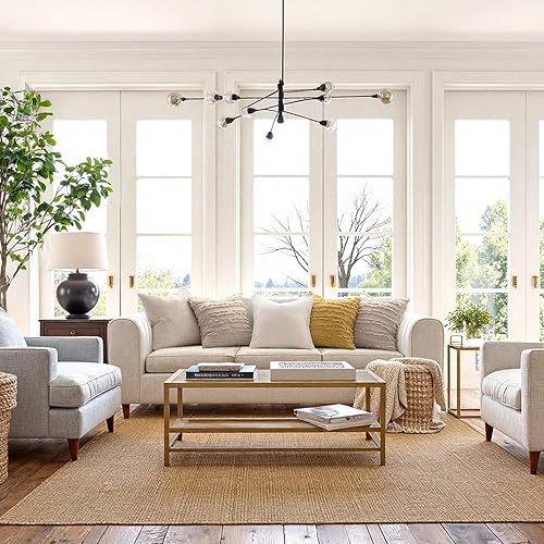 Miniatura 3 de MIULEE Juego de 2 fundas de cojín decorativas de lino y estilo bohemio, con patrón jacquard a rayas, para sofá, sillón, sala de estar y dormitorio,