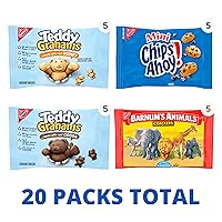 Vista 5 de Nabisco Fun Shapes - Paquete variado de galletas de animales de Barnum's, Teddy Grahams y CHIPS AHOY!, 20 paquetes de aperitivos
