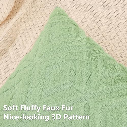 Miniatura 2 de Pallene Juego de 2 fundas de almohada de 24 x 24 pulgadas, fundas decorativas de piel sintética suave y afelpada para sofá, cama, sala de estar,