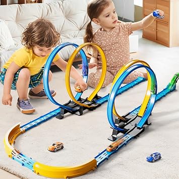 MSKOLER Car Race Track Sets for Kids 3 4 5 6 7 8 9 Years Old - Toy Car