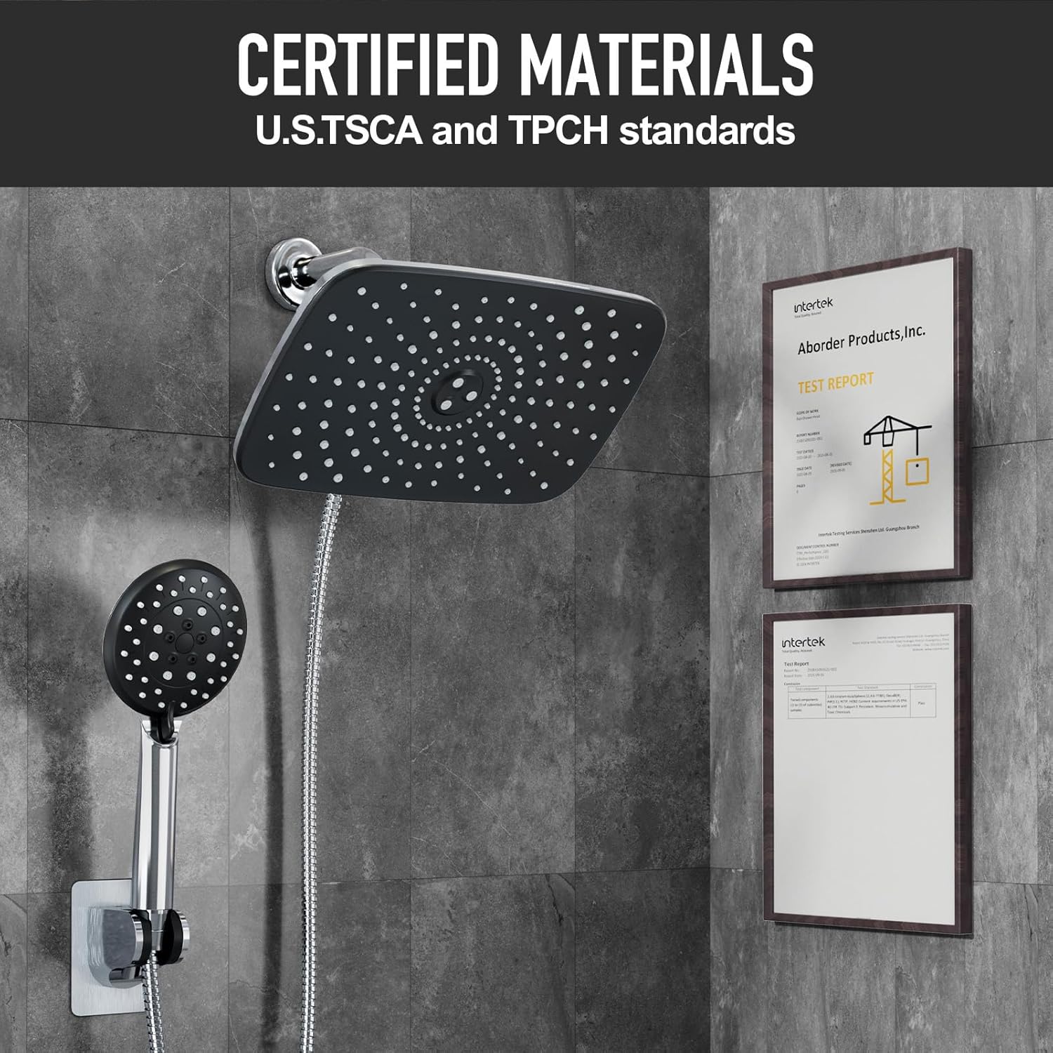 Veken 11.8'' Rain Shower Head with Handheld, High Pressure Rainfall Showerhead Combo with 5 Handheld Water Spray Modes for Bathroom Accessories, Home Decor, Detachable Dual Shower Heads, Chrome Silver