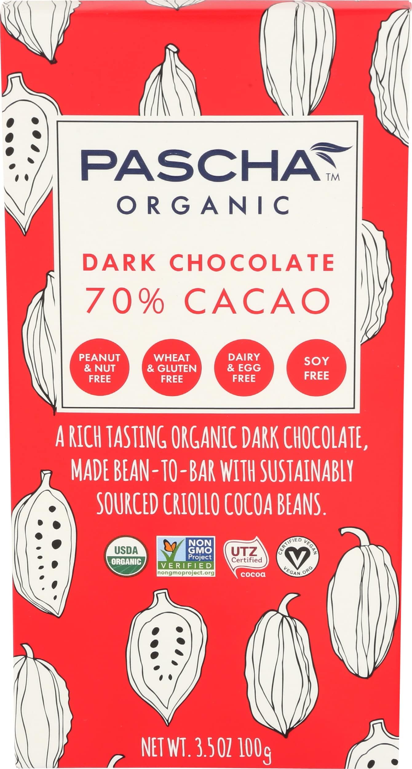 PASCHA CHOC CACAO 70% 3.5OZ