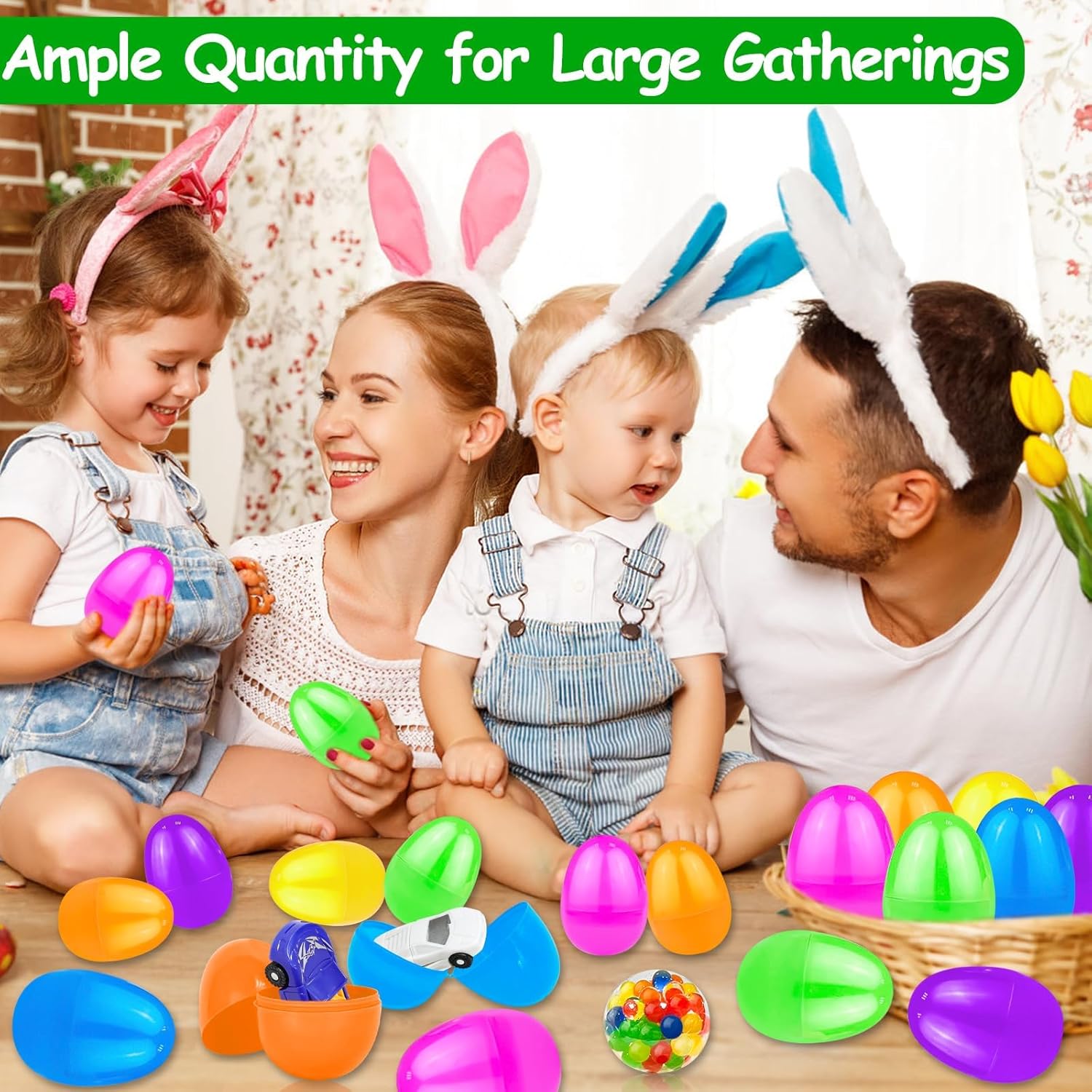 TURNMEON 500 Count 3.1 Inch Large Plastic Easter Eggs Bulk Fillable Empty Eggs for Easter Basket Stuffer Filler Eggs Hunt Filling Treats Theme Party Favors Classroom Prize Supplies Decoration - Image 8