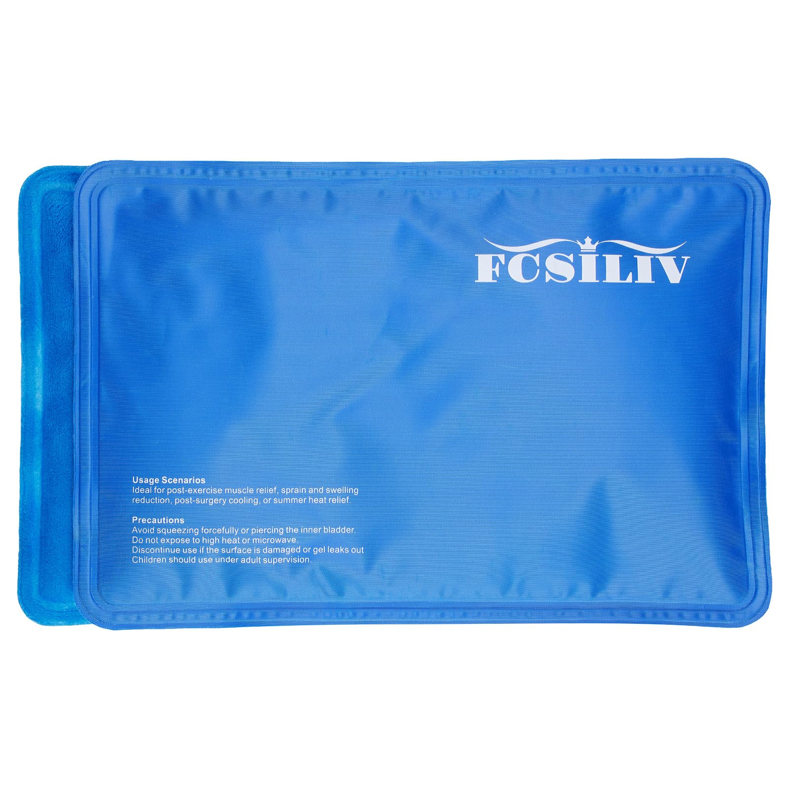 FCSILIV Reusable Ice Packs for Injuries - Flexible Ice Pack for Injuries - Gel Cold Pack Stays Soft When Frozen for Shoulder, Knee, Ankle, Back Pain Relief, Swelling & Bruises - 7.5"x11.5"