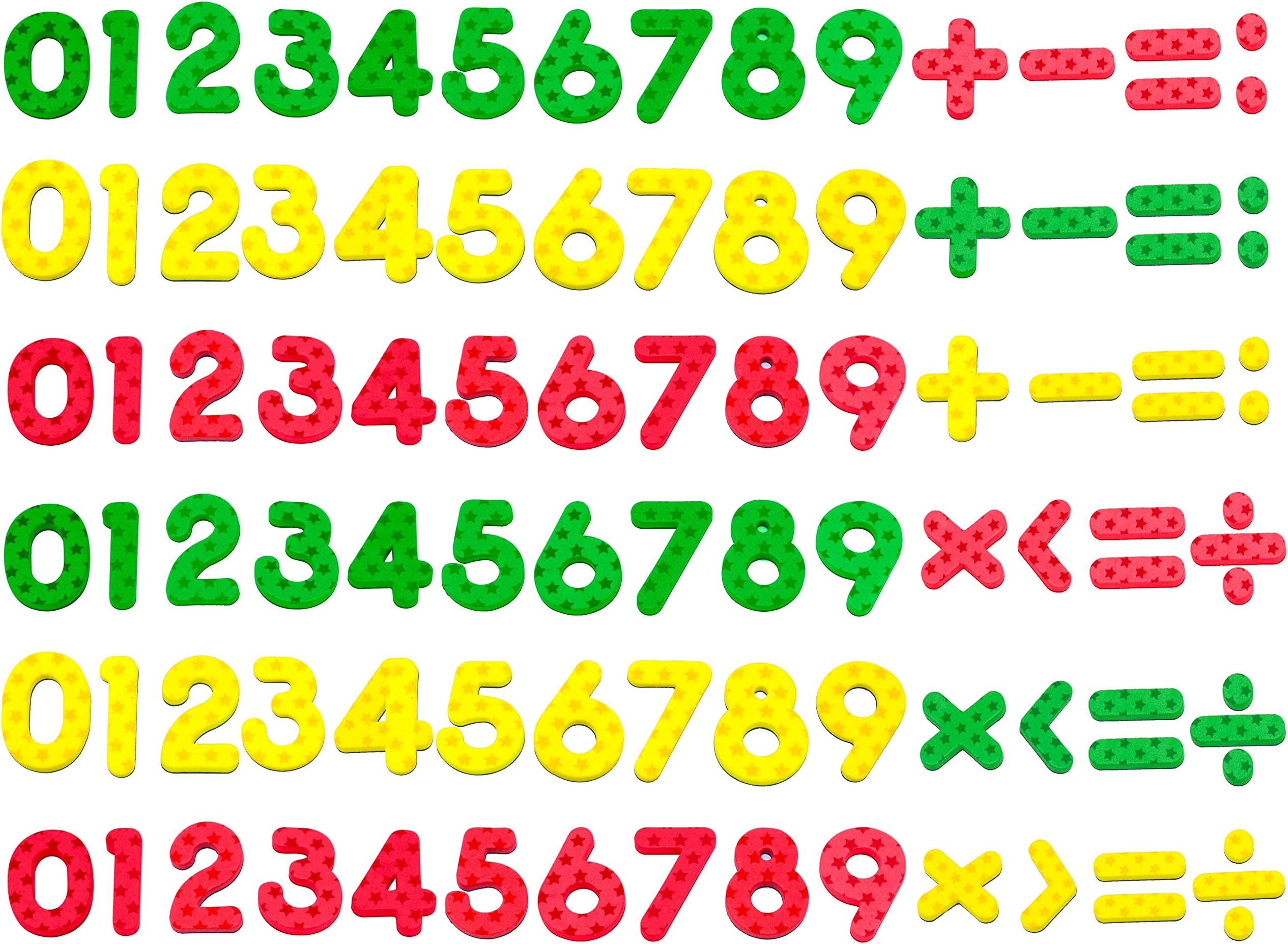 SpriteGru 102pcs Magnetic Numbers for Basic Math Mathematics Education (Stars Background)