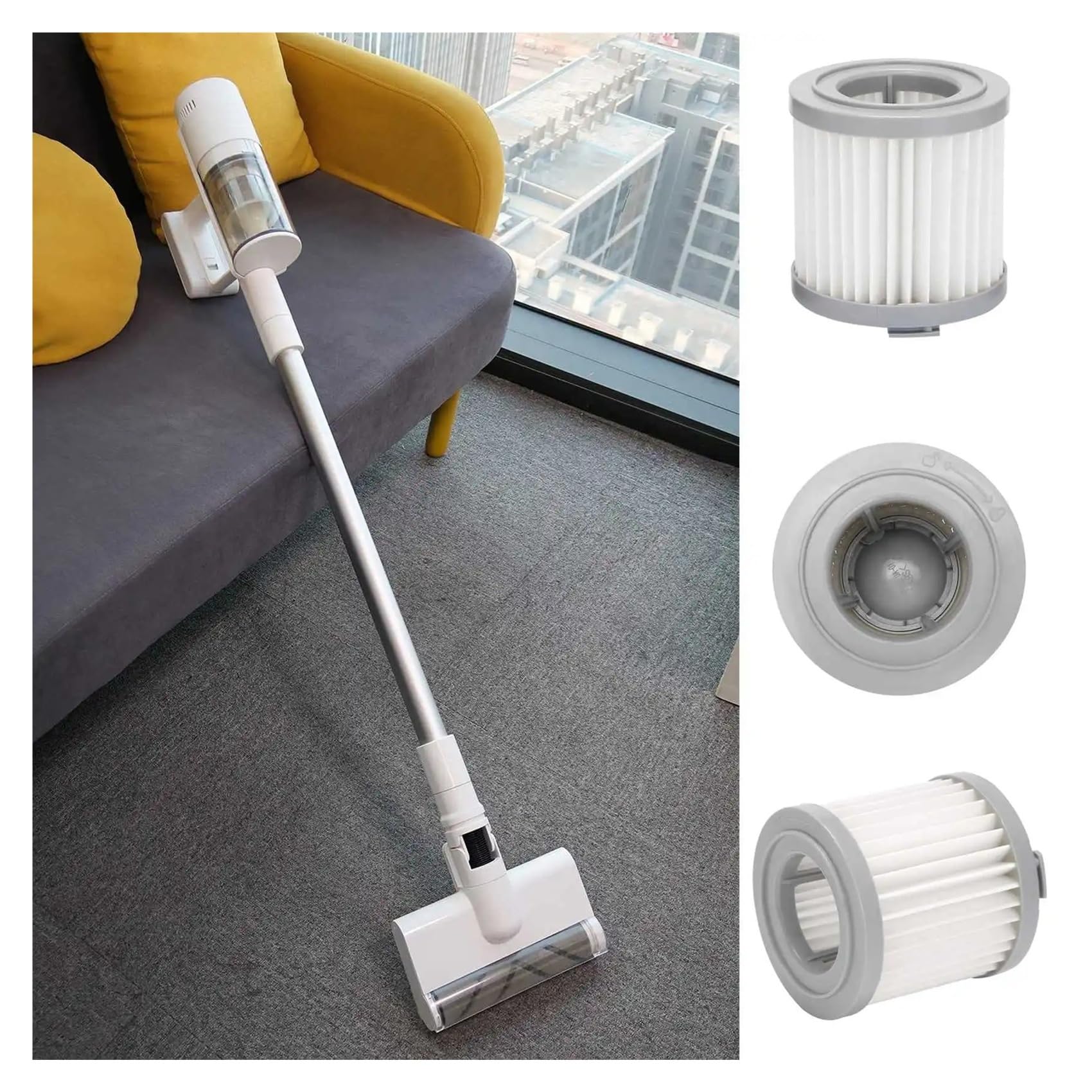 Compatible con Xiaomi JIMMY JV51 JV53 JV83 CJ53, aspiradora inalámbrica de mano, lavable, filtro eficiente, repuestos.(6 pcs)