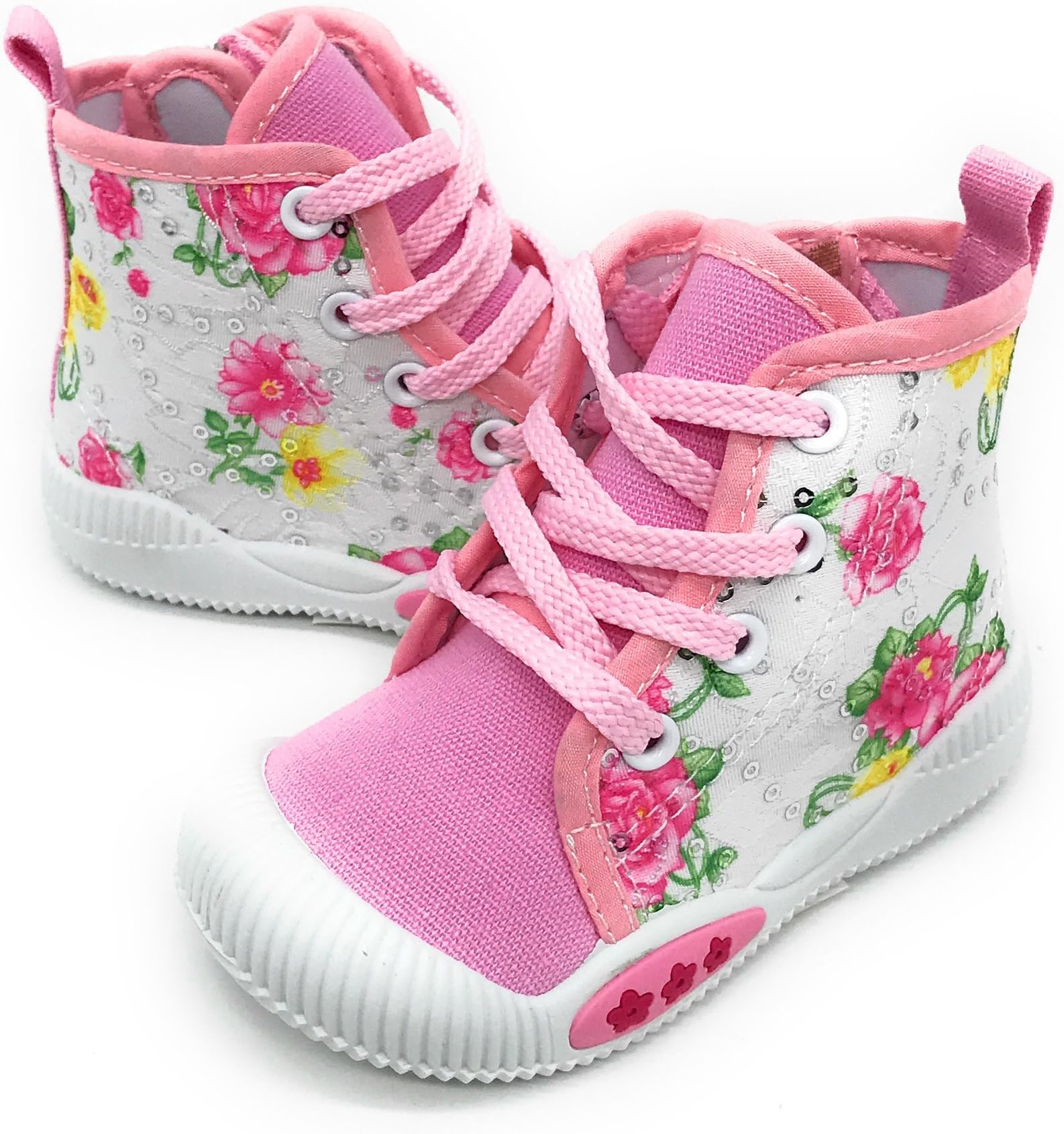 Blue Berry EASY21 Toddler high top Canvas Shoes Sneakers,Pink72,Size 3
