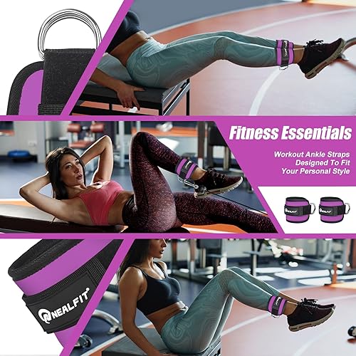 Miniatura 5 de Ankle Strap for Cable Machine, Gym Ankle Cuff for Kickbacks, Leg Extensions, Glute Workouts, Booty Hip Abductors Exercise for Women and Men