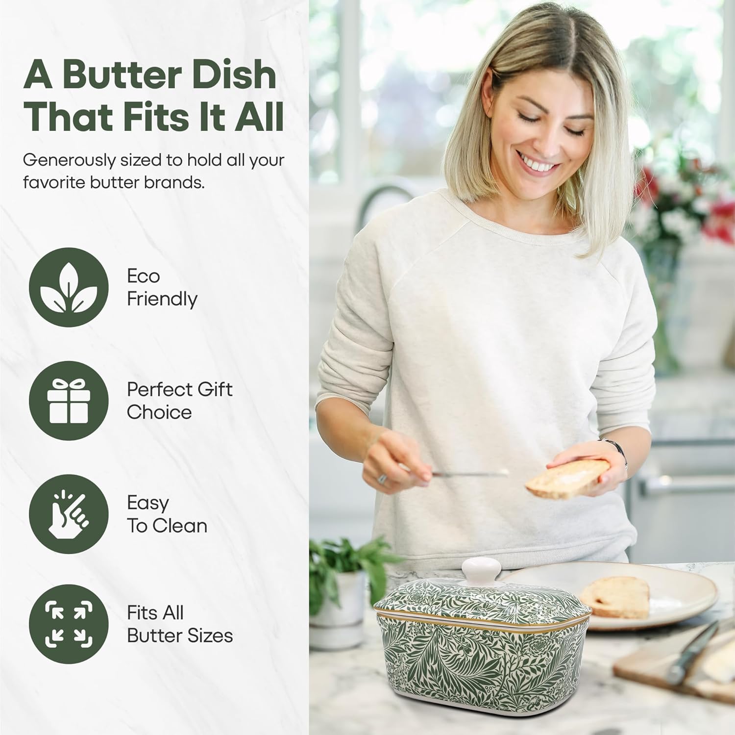 William Morris' Larkspur Design Fine China Butter Dish