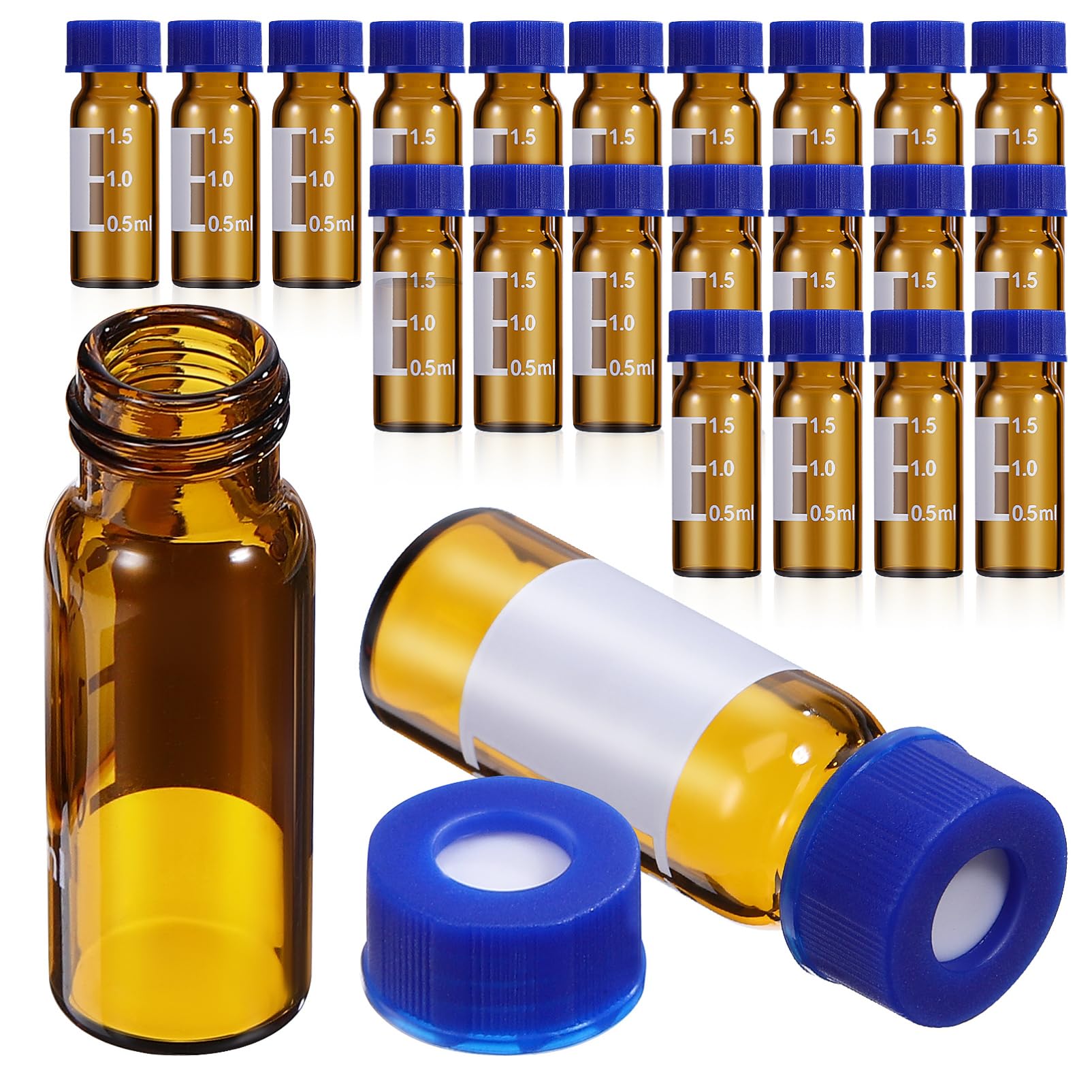 PartyKindom 500stücke Glasfläschchen Mit Deckel Kleine Vials Aus Dickem Glas Für Flüssigkeiten Und Pulver Mit Praktischer Graduierung Stabiler Boden Vielseitig Einsetzbar