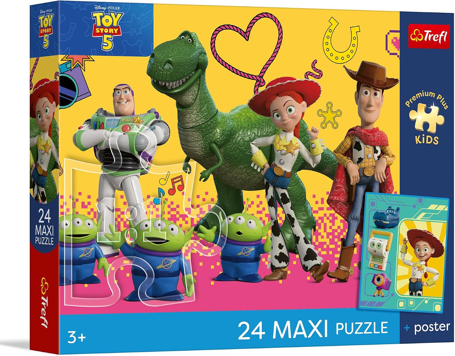 Trefl - Puzzle 24 Maxi Elementy, Zabawki i Przyjaciele, Toy Story 5, 3+