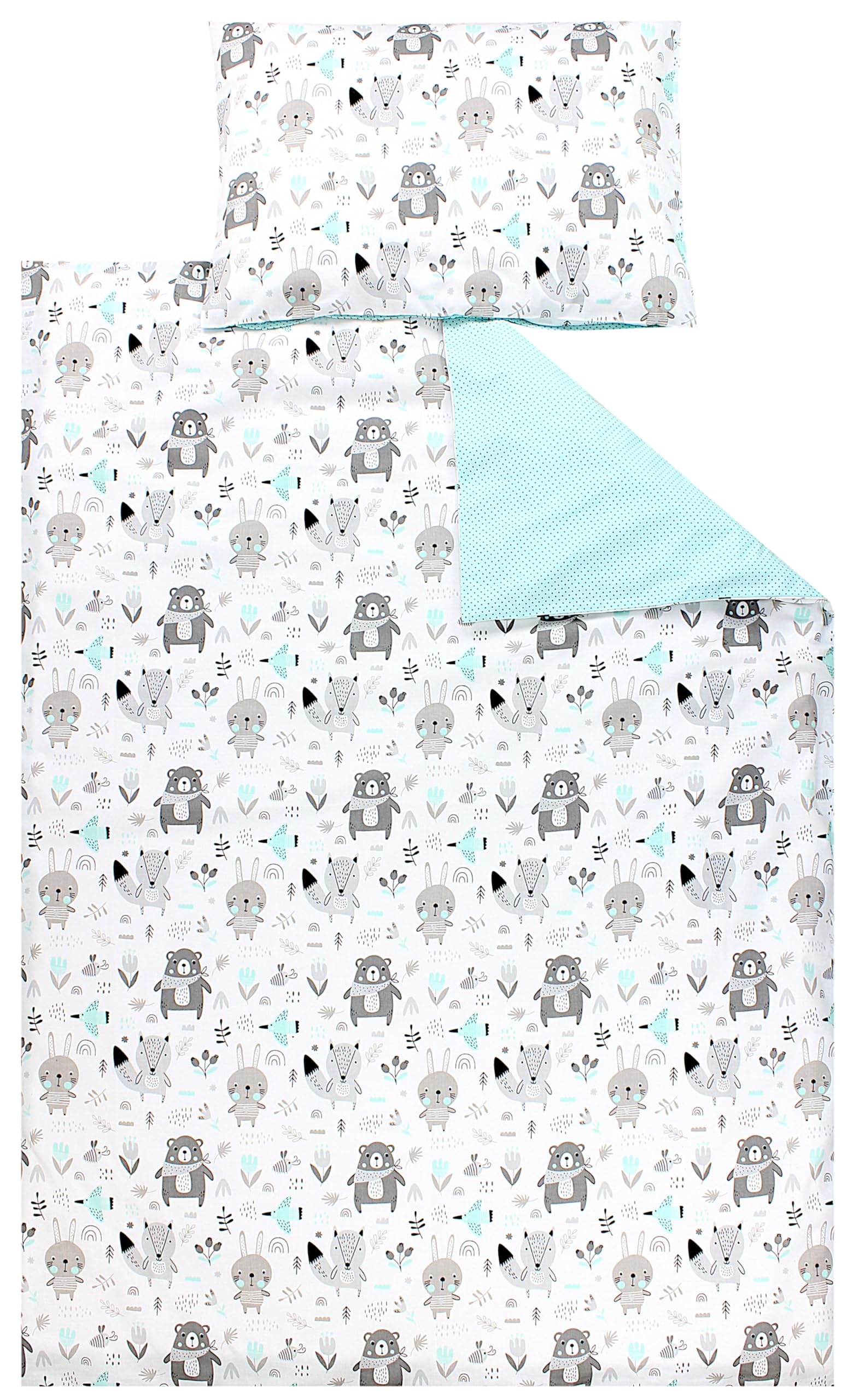 TupTam Juego de Ropa de Cama para Niños, de 2 Piezas., Zorros en el avión/Verde, 120x90 cm — view 41