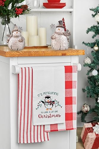 Vista 6 de C&F Home Muñecos de nieve pequeños decorativos de mesa, juego de 2 estatuillas festivas de Navidad, decorativas, brillantes, de nieve, purpurina