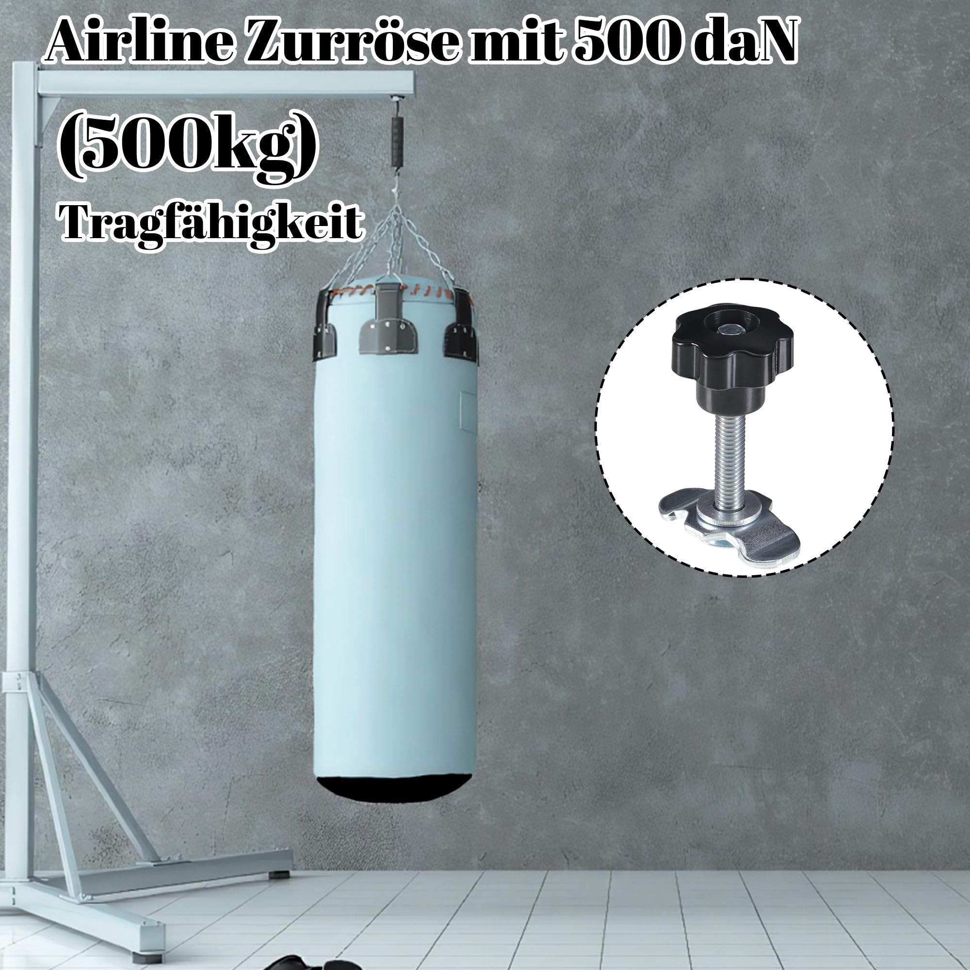 12 Stück Schraubfitting Airlineschiene M8x60 Airlinebeschlag Schwarz Airline Fitting Endbeschlag Zurrschiene Zubehör 500daN Einfachendbeschlag für Zurrschienen, Wohnmobil Zubehör