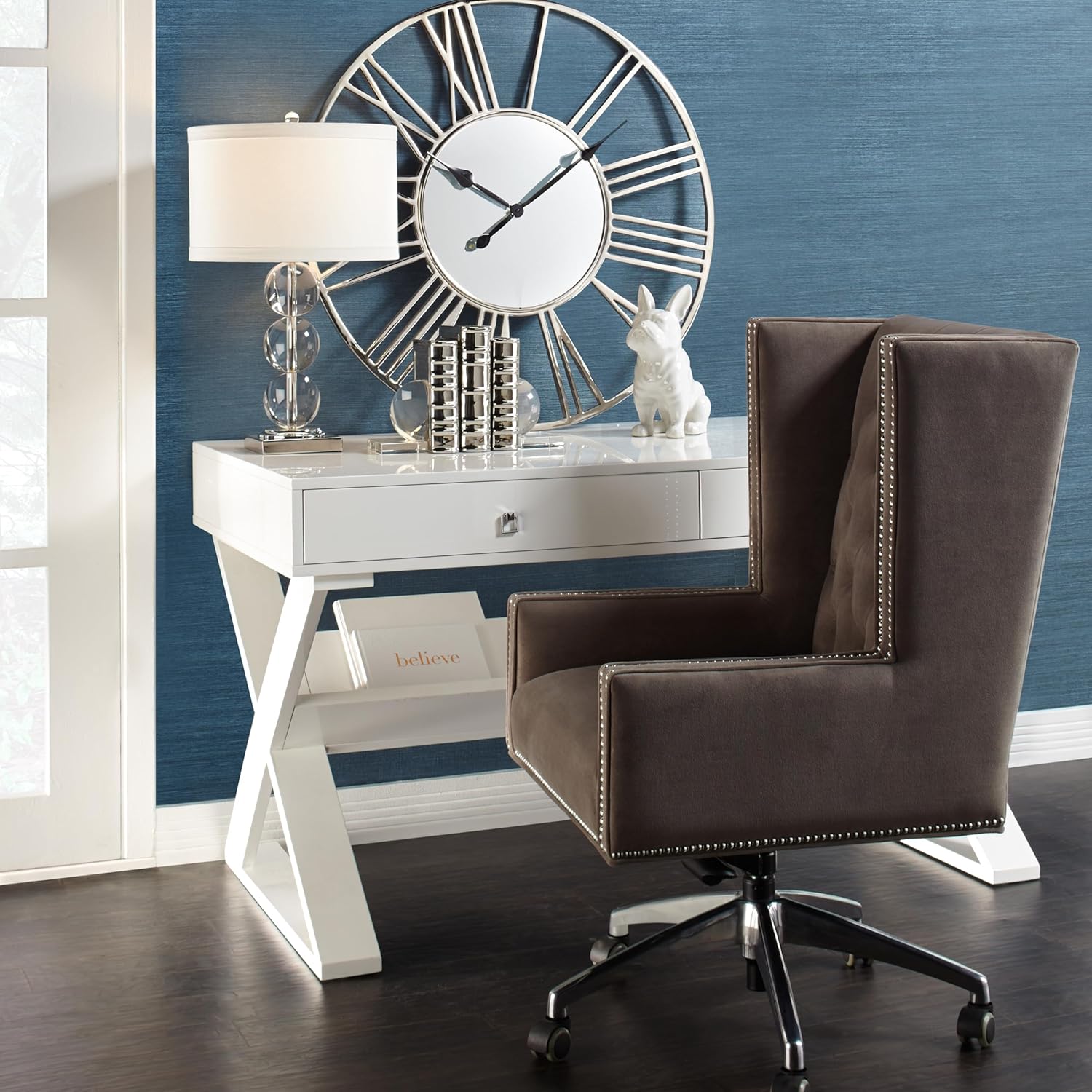 Z Gallerie Ceramic Books Set of 2 Decorative Books for Shelves, Desks & Tables Elegant Decorative Accessories for Living Room, Bedroom & Office,Silver