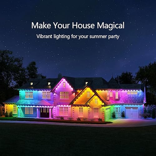 Miniatura 2 de 120 luces LED de alero de 150 pies, luces RGB inteligentes para exteriores con control remoto, 49 modos de escena, IP67 impermeable, compatible con