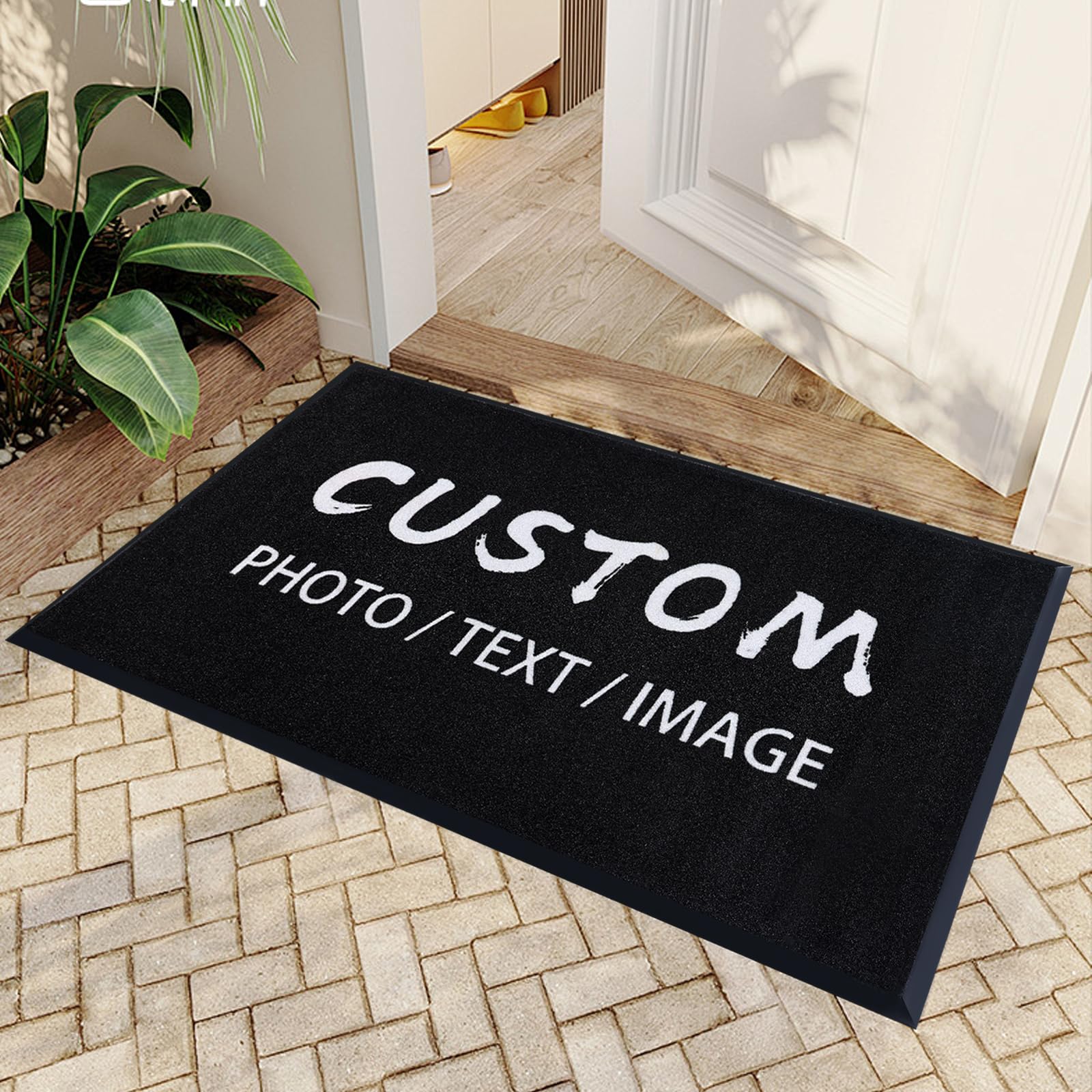 Custom Rugs with Logo Personalized Doormat Commercial Floor Mat Entryway Welcome Carpet Non Slip Area Rug with Any Logo Size Color for Home Office