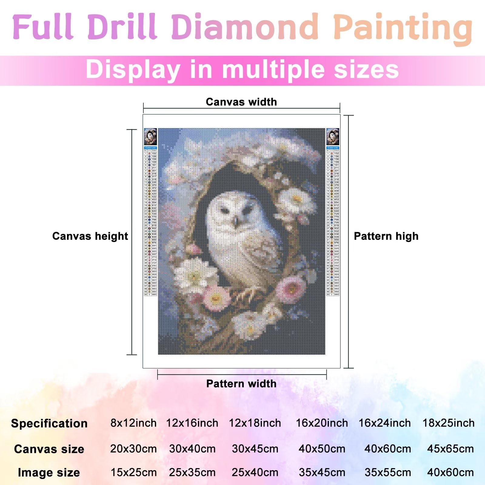 Lvmuu Diamant-Malerei-Set „Fantasy-Eule“ – 30,5x40,6 Cm, Runde Brillianten, Für Erwachsene