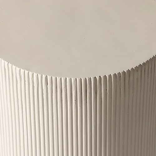 Miniatura 9 de LeisureMod Mesa auxiliar moderna redonda de fibra de piedra, para el hogar, patio al aire libre, sofá de sala de estar, resistente a la intemperie,