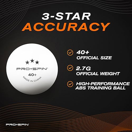 Miniatura 5 de PRO-SPIN - Palas de ping pong, juegos de alto rendimiento con raquetas de tenis de mesa premium, pelotas de ping pong de 3 estrellas, estuche de