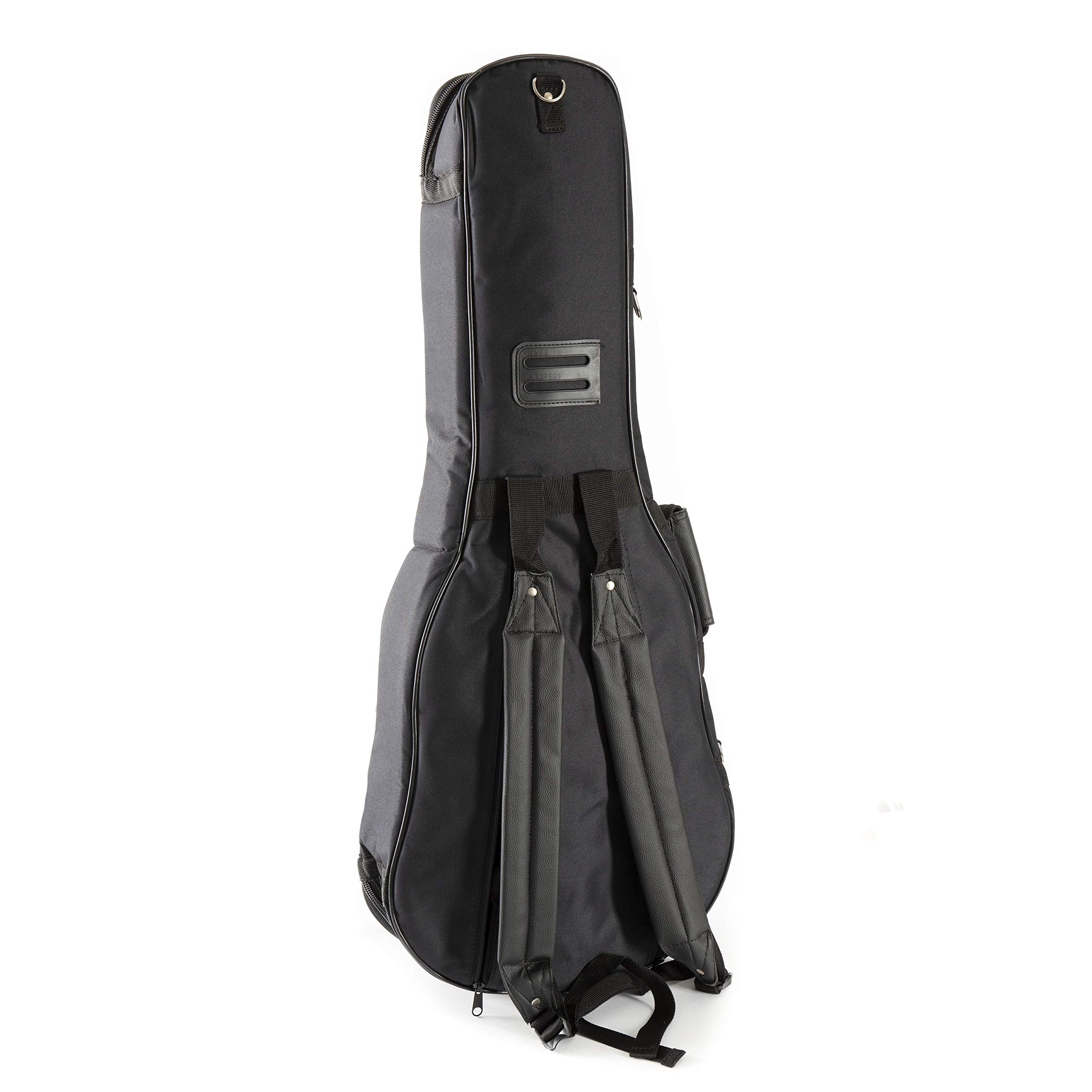 MUSIC STORE Gigbag für 1/2 Klassische Gitarre, Super Deluxe, wasserabweisendes Nylon, 30mm Polsterung, Konzertgitarren Tasche mit Zubehörfächern
