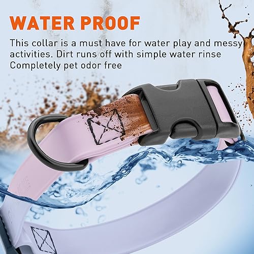 Miniatura 4 de Dogline Biothane - Collar impermeable para perro con hebilla de liberación rápida, resistente cincha de nailon recubierta con resistente y a prueba