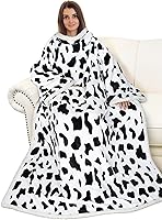 Vista 30 de Catalonia Manta Sherpa Vestible con Estampado de Gatos y Perros con Mangas y Brazos, Cómoda Manta Envolvente de TV con Mangas, Manta Grande