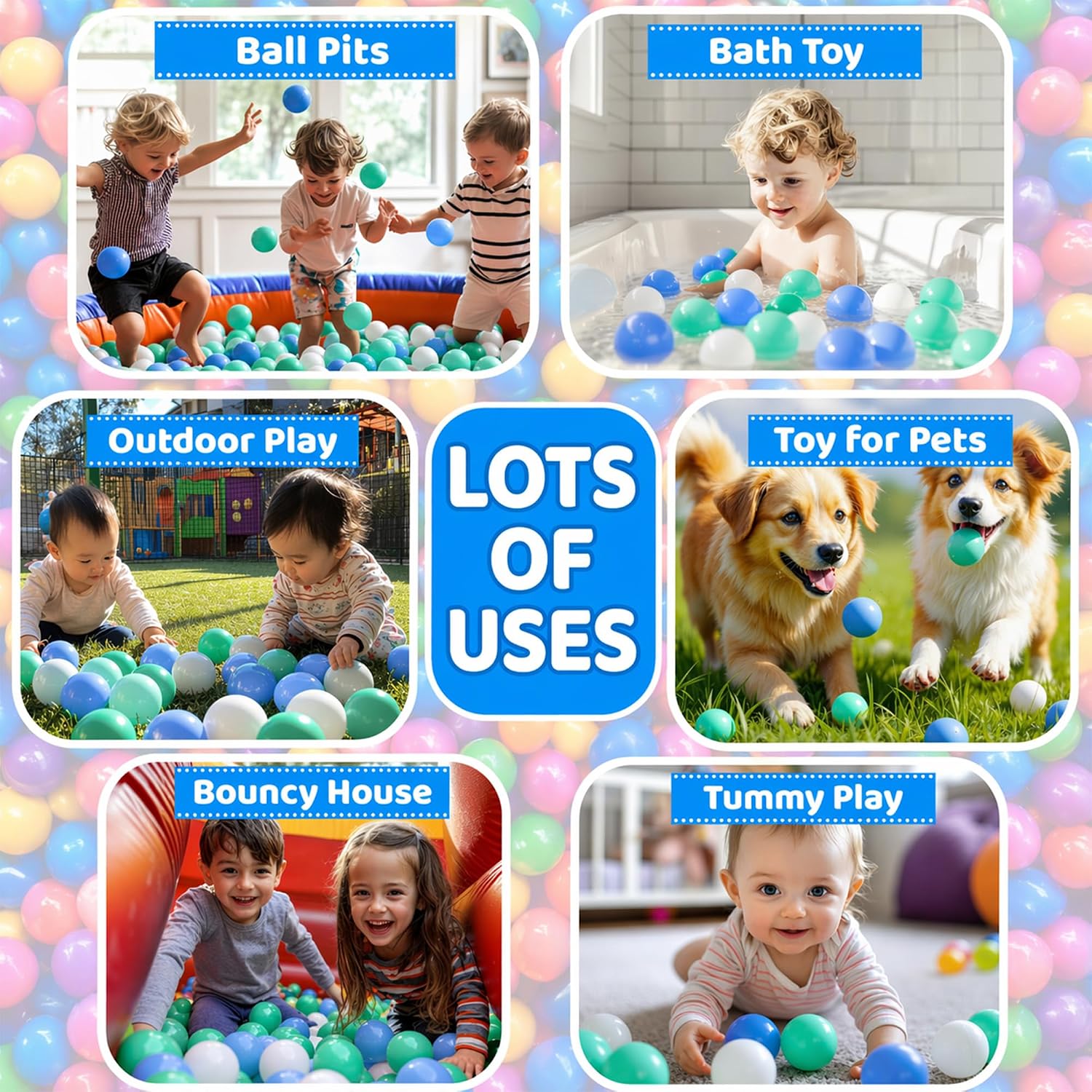 200 Ball Pit Balls for Toddlers with Storage Bag - 3 Colors, Great Play Toys for Tents, Pools, and Party