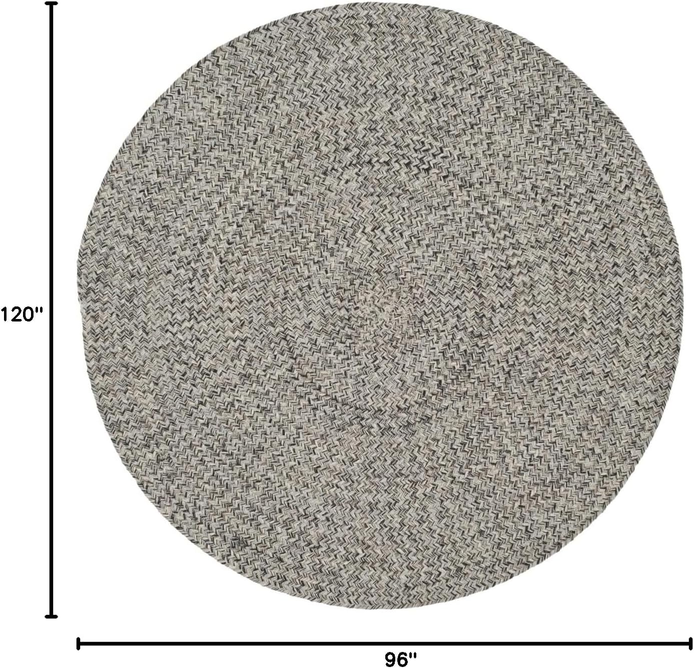 SAFAVIEH Braided Collection Area Rug - 8' x 10' Oval, Ivory & Steel Grey, Handmade Woven Cotton, Boho Reversible Style, Ideal for Living Room, Bedroom, Dining Space (BRD256A)
