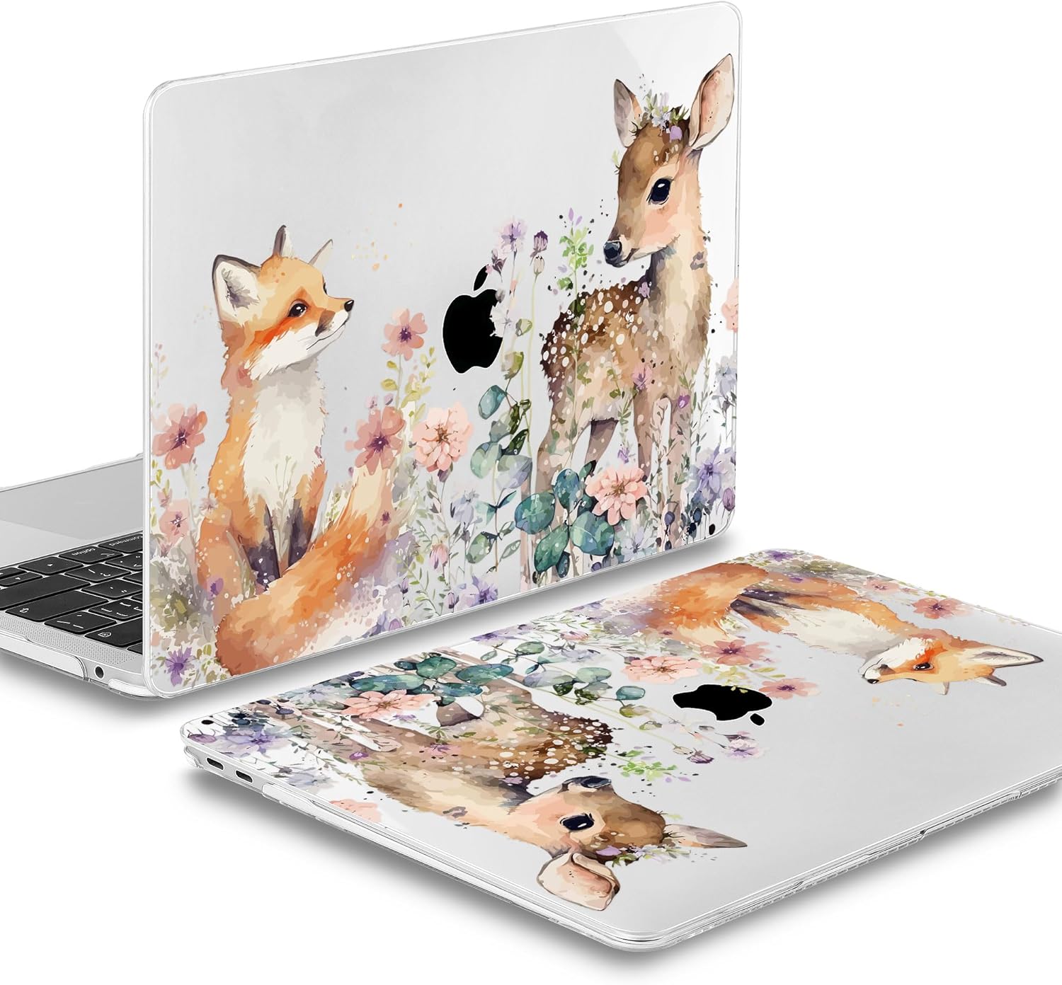 Mektron Case for MacBook Air 13 inch M1 A2337 A2179 A1932,Hard Cover 2018-2021 Air 13-inch with Touch ID, Exclusively Designed Protective Shell with Keyboard Skin+Screen Protector, Fox and Deer - Image 6