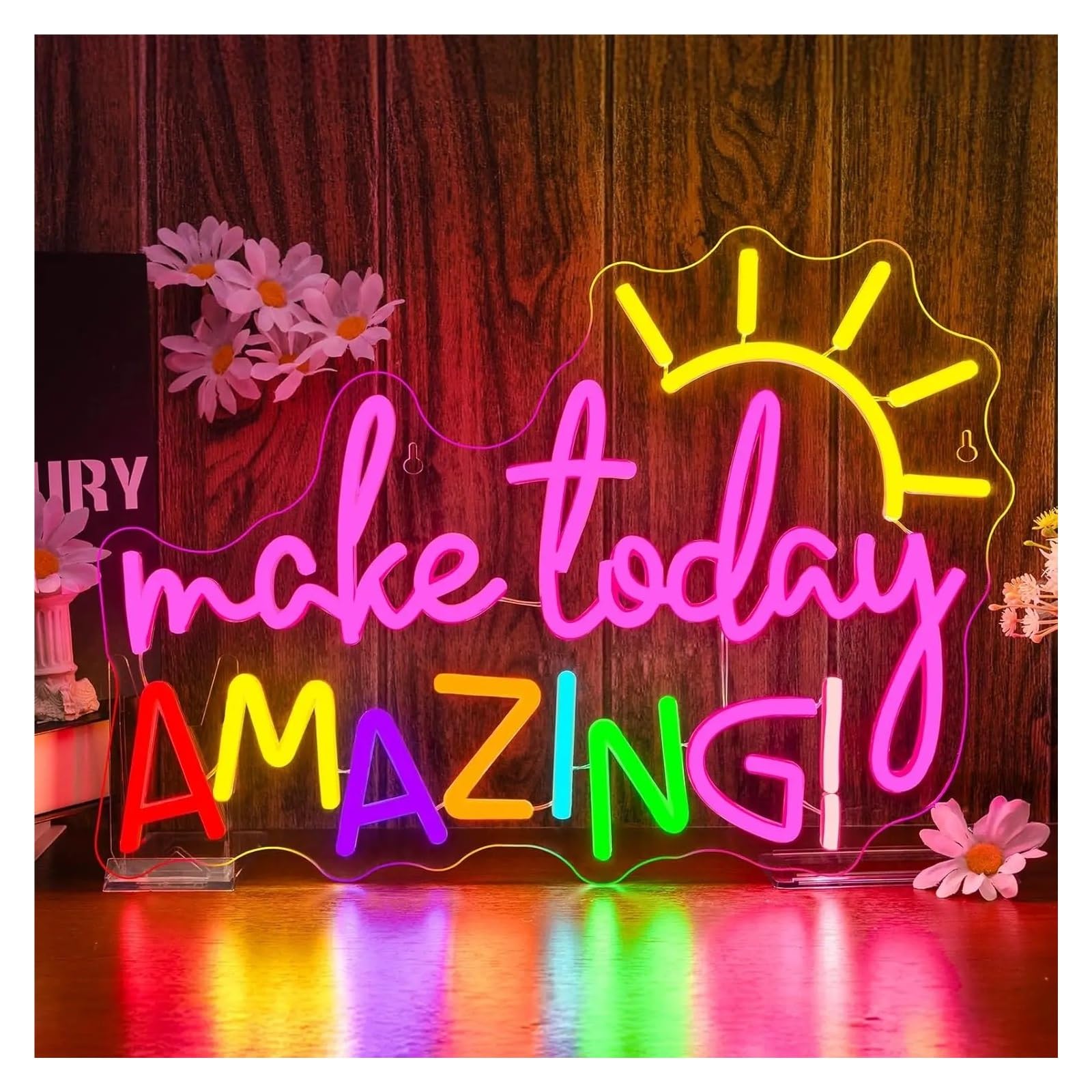 LEMST Signs Lamp Make Today Amazing Neon Sign USB Powered LED Light for Reading Corner Library Study Bedroom Decoration 40x28cm/15.75×11.02in
