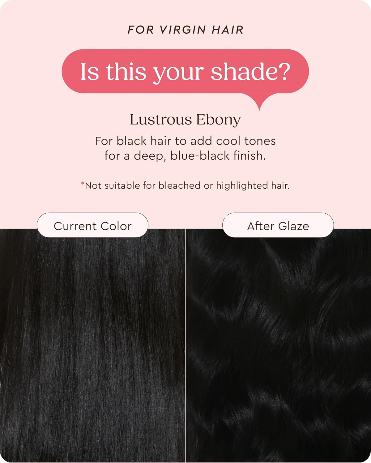 Glaze Supergloss Color Conditioning Gloss With Dispensing Pump – Hydrating Semi-Permanent Color Hair Gloss & Shine Boost – Vegan, Cruelty-Free – 6.4 fl oz - Lustrous Ebony - Blue Black