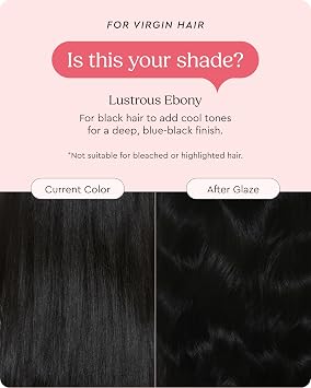 Glaze Supergloss Color Conditioning Gloss With Dispensing Pump Hydrating Semi-Permanent Color Hair Gloss & Shine Boost Vegan, Cruelty-Free 6.4 fl oz - Lustrous Ebony - Blue Black