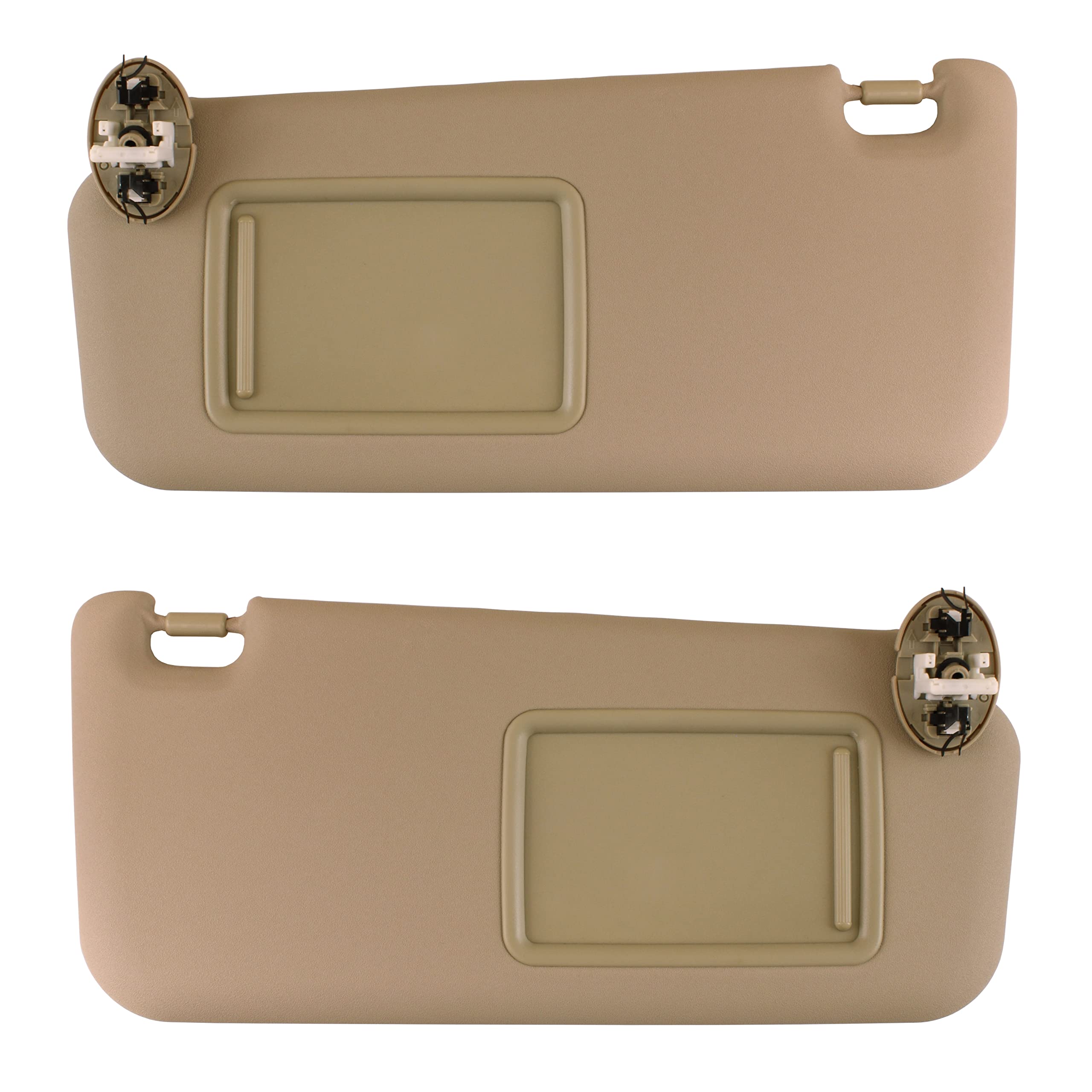 IAMAUTO 30882 Left Driver and Right Passenger Side Ivory Tan Beige Sun Visor Pair for RAV4 2006 2007 2008 2009 Toyota