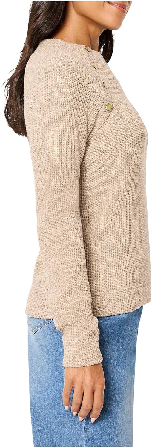 NIC+Zoe Womens Soft Thermal Button Top - Image 2