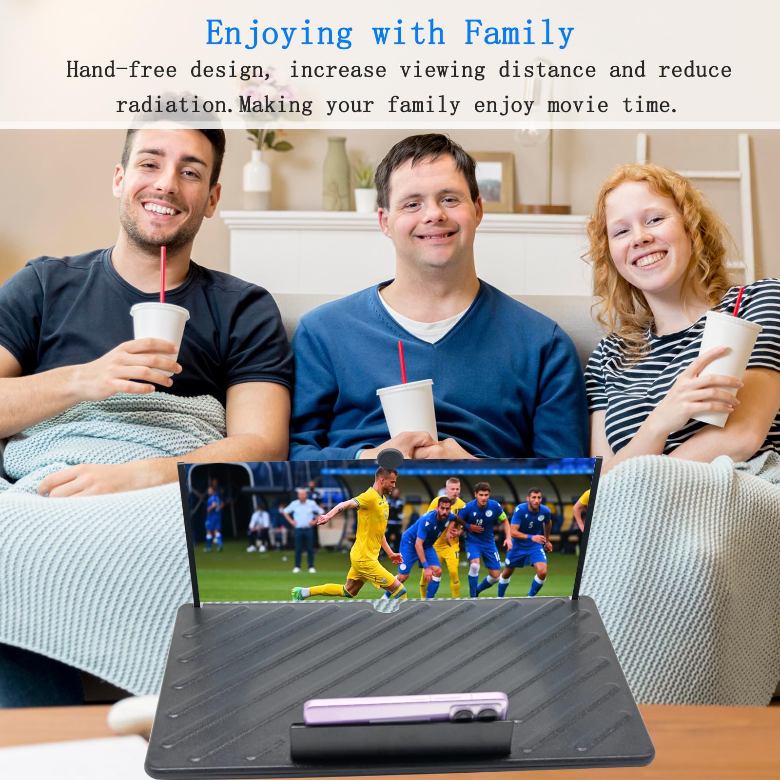 50,8 cm (20 Zoll) Bildschirmvergrößerung für Mobiltelefone, Videos und Gaming, Fanlory 3D-HD-Display mit Verstärker, kompatibel mit Allen Smartphones