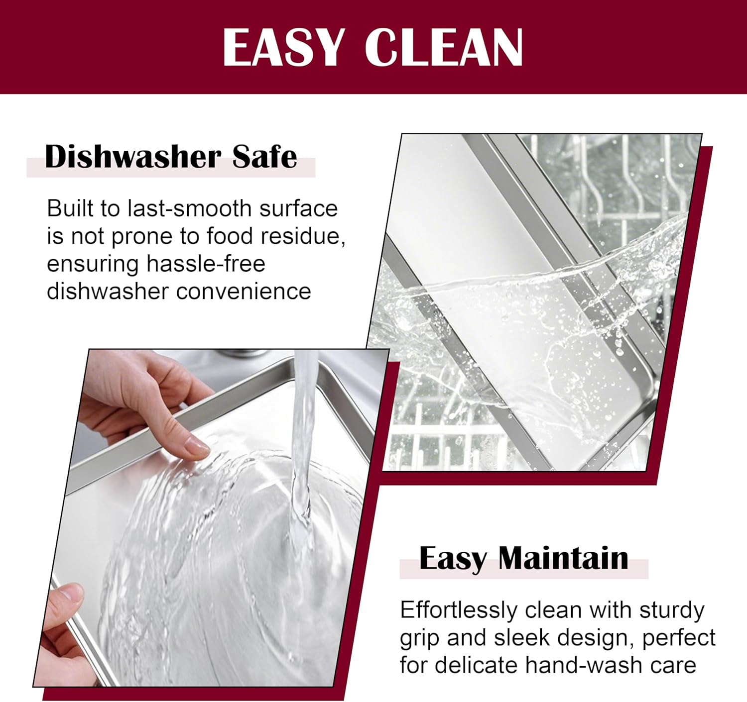 E-far Baking Sheet with Wire Rack (2 Pans + 2 Racks), Stainless Steel Cookie Sheets Pan & Cooling Rack for Baking Cookies/Jelly Rolls, Non Toxic & Heavy Duty, Oven & Dishwasher Safe, 16 x 12 x 1 Inch - Image 6