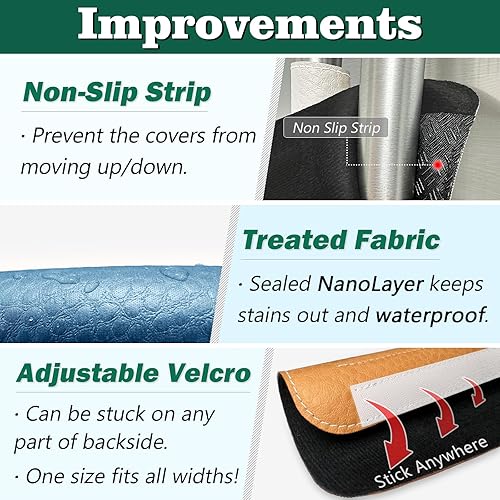 Miniatura 4 de Juego de 5 fundas para manijas de puerta de refrigerador, fundas ajustables para manijas de electrodomésticos, mantén tu cocina limpia, protector de