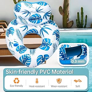 Etegow [2025 New Model] Inflatable Unibody Pool Lounger Float with Cup Holders and Handle, Ideal Pool Toys for Beach,Lakes, Rivers,Water Party Beach Vacation Essentials